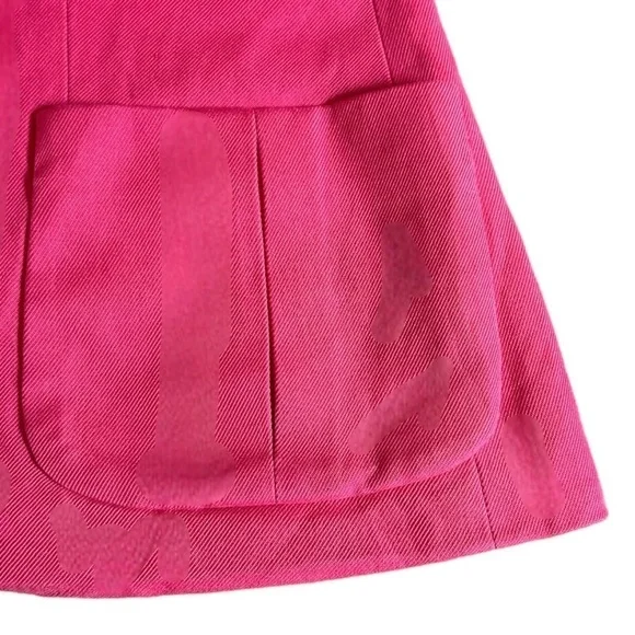 Lauren Ralph Lauren Silk Blazer Hot Pink Size 10 One Button Tailored Barbiecore - Picture 5 of 10